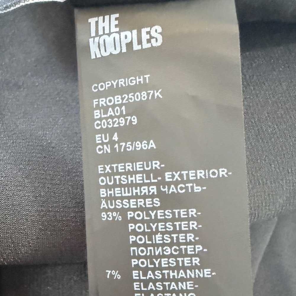 The Kooples Dress Romantic Crepe Black Pleated Ruffle Mini V-Back FR 4/ US 10 - Picture 11 of 13